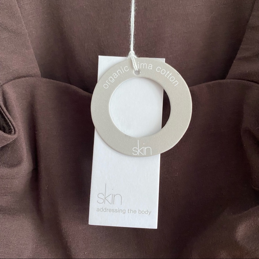 New Skin Organics Venus Bodysuit Clove Brown Square Neck Tank Top Thong Small - Picture 5 of 6